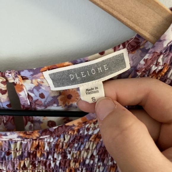 Anthropologie Pleione Women's Fall Floral Top Size Small 3/4 Sleeve Pink Blouse - Picture 4 of 5